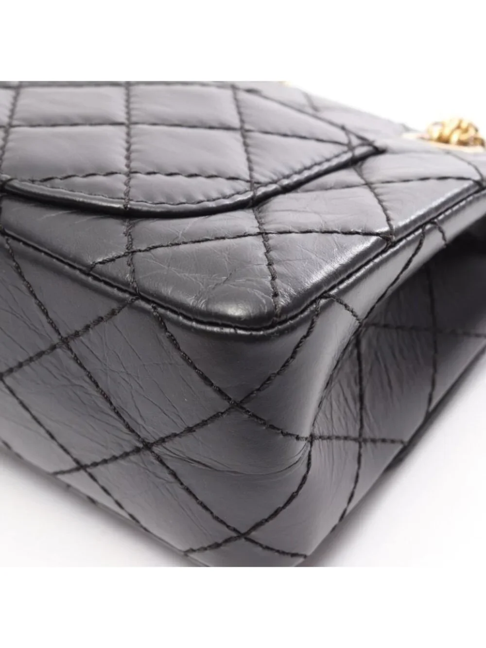 Chanel Shoulder Bag 2.55 Mini Quilted Black Calf Chain